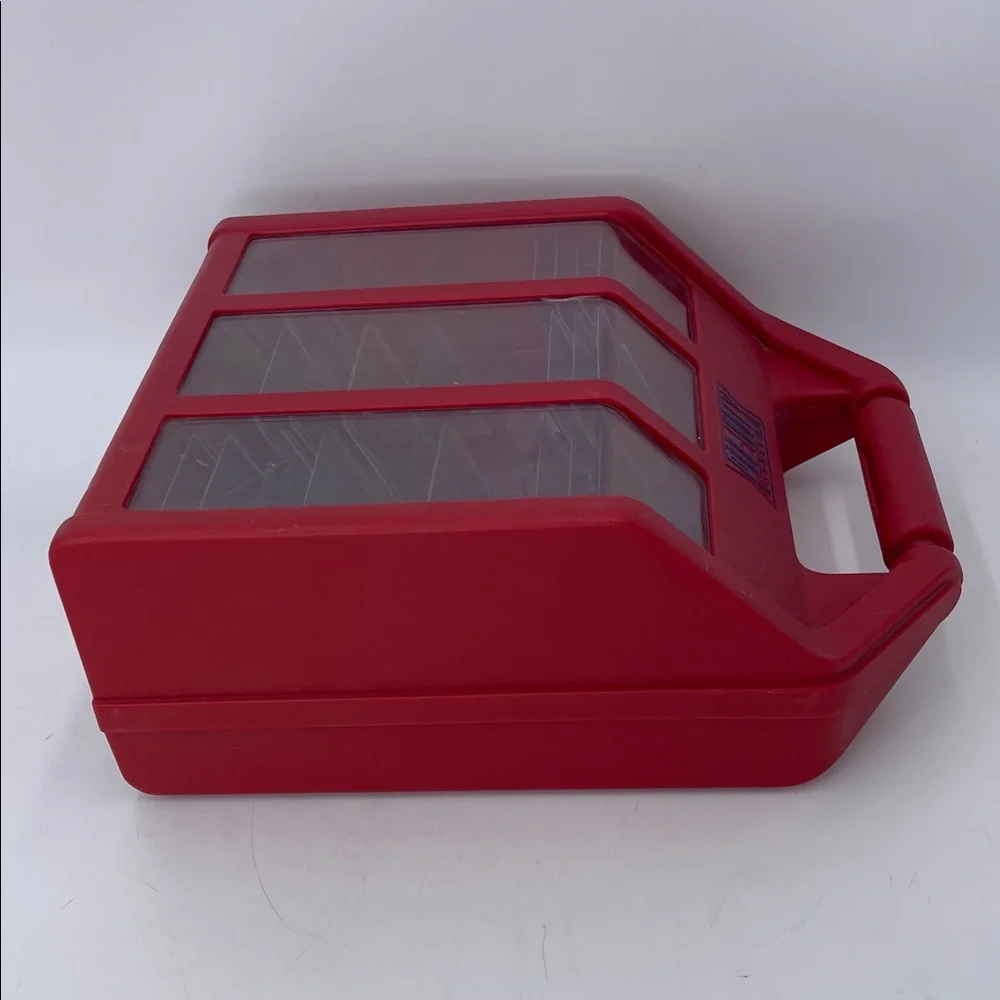 Pro-Index System Red Storage Box with Clear Lids For Card Collectors